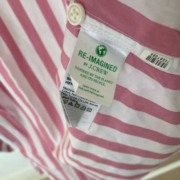 J.Crew Garçon Pink Striped Cabana Vacation Top Button Down - Picture 5 of 6